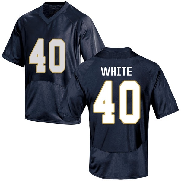 Drew White Notre Dame Fighting Irish NCAA Men's #40 Navy Blue Replica College Stitched Football Jersey IBN3555BY